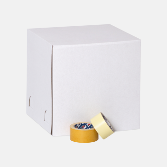 Коробка для торта 350*350*350 мм Хром-эрзац Белый