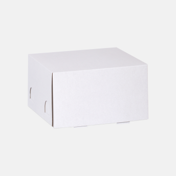 Коробка для торта 350*350*200 мм Хром-эрзац Белый